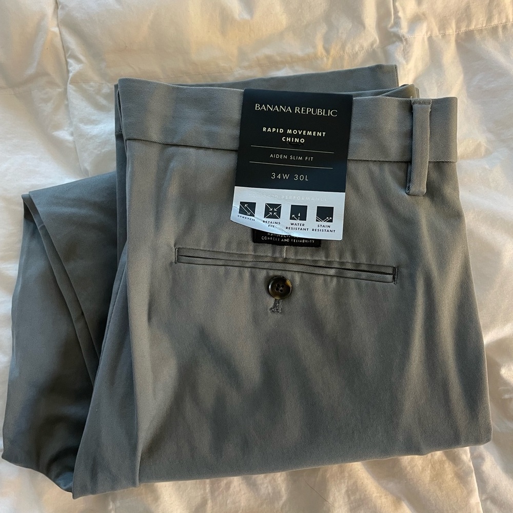 Men’s banana republic Aiden slim fit gray pants, brand new